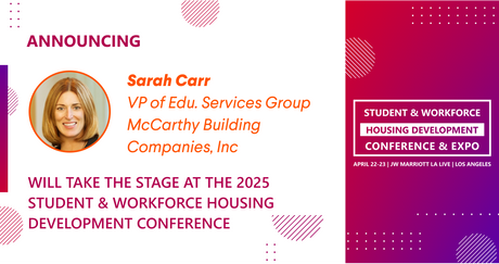 Sarah Carr, VP of Education Services Group at McCarthy Building Companies, Inc, is scheduled to speak at the 2025 Conference
