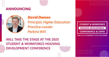 David Damon, Principal, Higher Education Practice Leader at Perkins Will, is scheduled to speak at the 2025 Conference