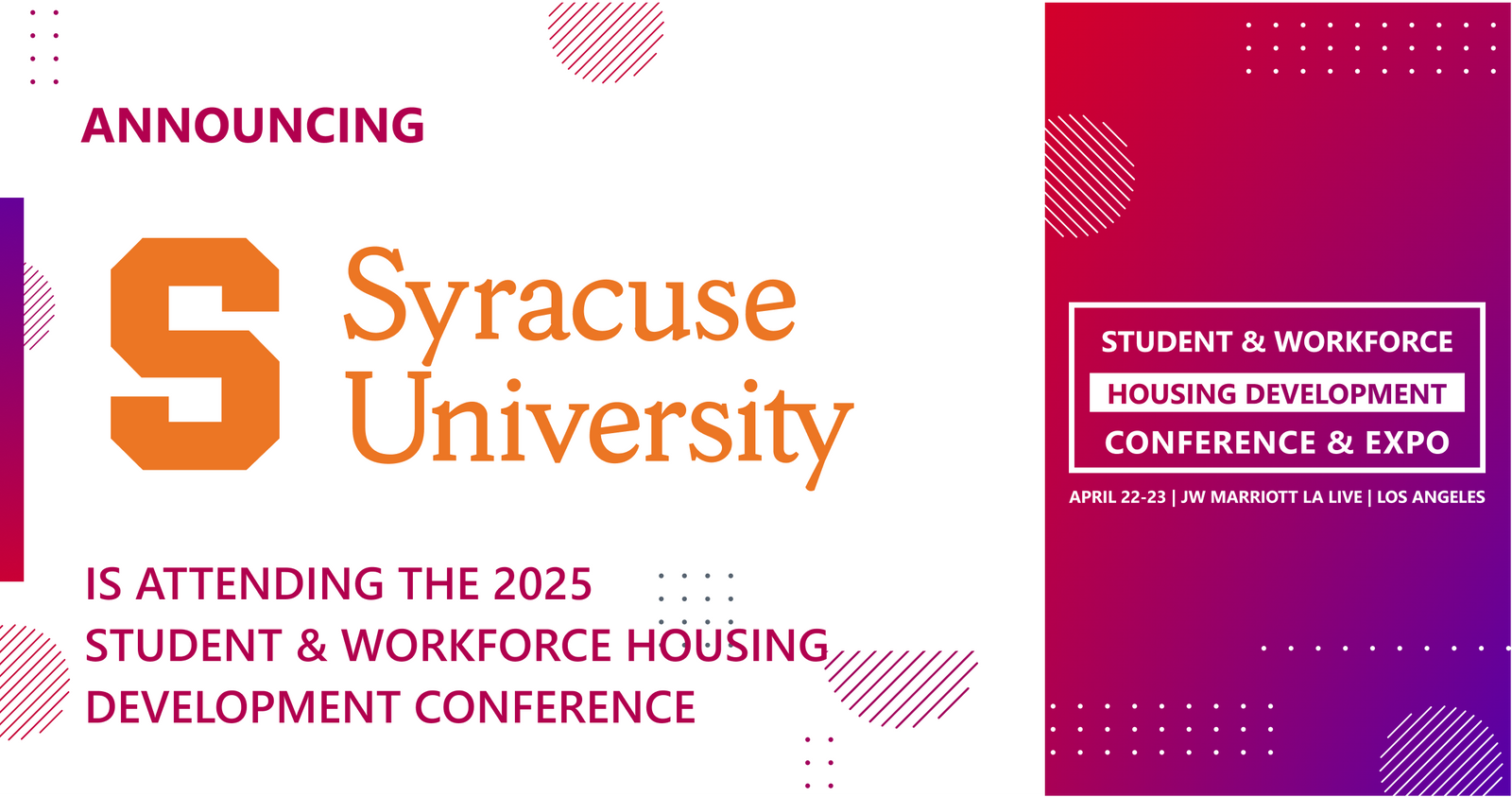 Syracuse University will be attending the 2025 Conference