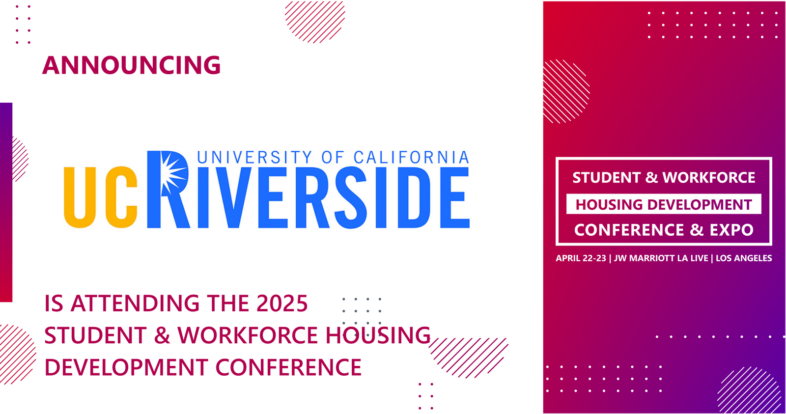 University of California Riverside will be attending the 2025 Conference